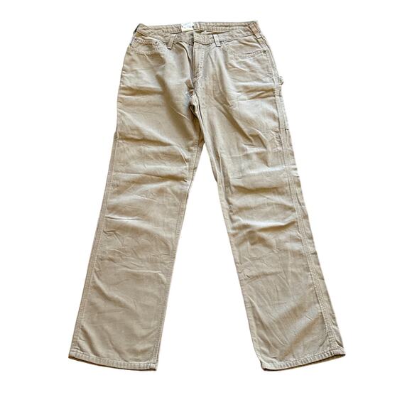 Carhartt Pants - Retro 90"s Womens Carhartt Carpenter Khaki Pants 12x34